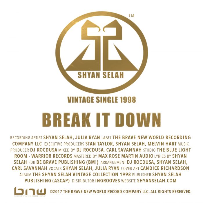 Shyan Selah - BREAK IT DOWN-single artwork