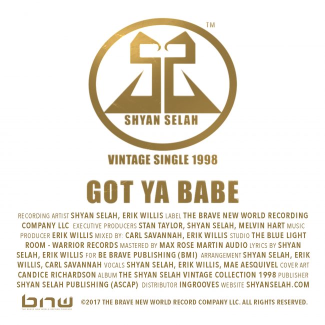 Shyan Selah - GOT YA BABE-single artwork